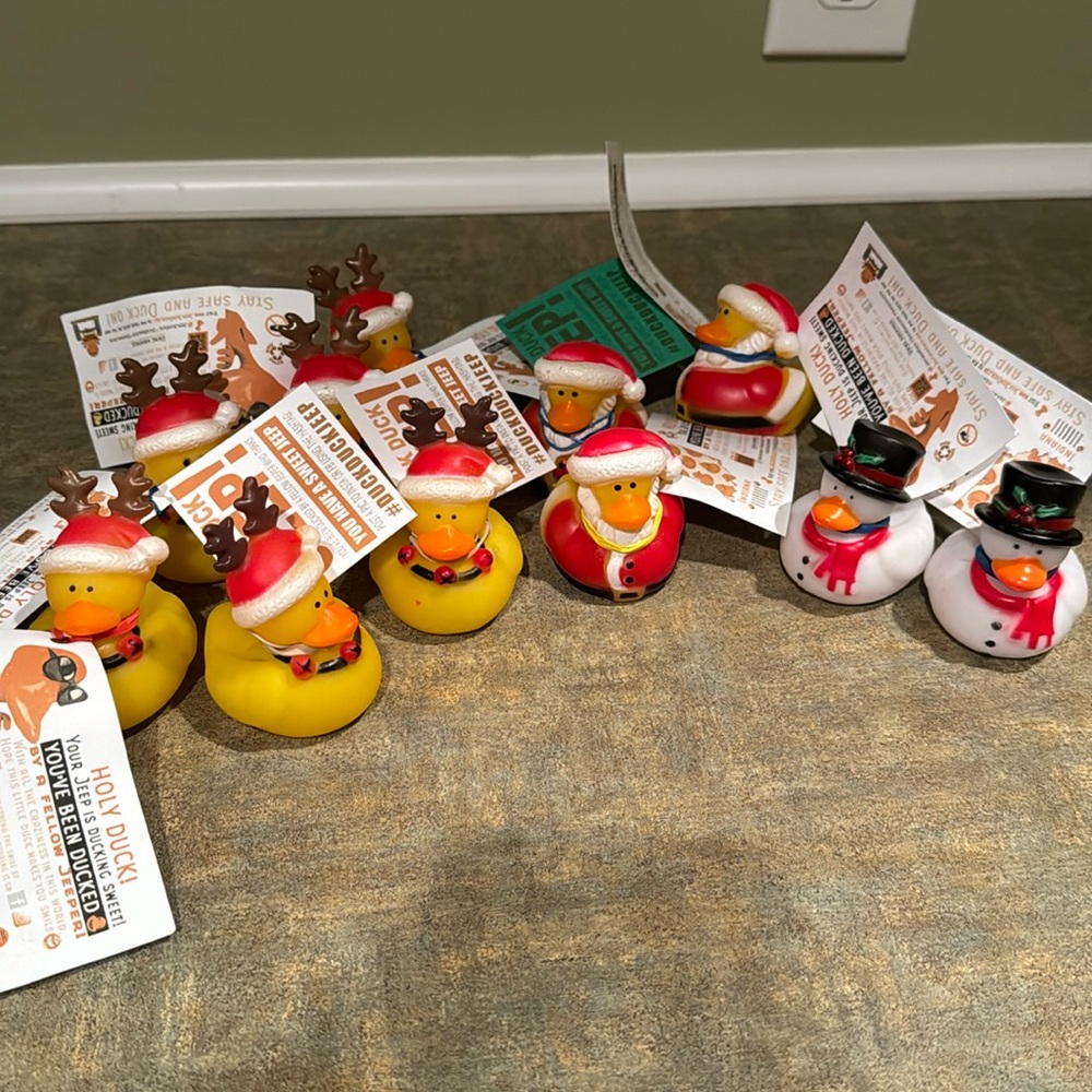 Christmas Rubber Ducks with duck duck Jeep tags